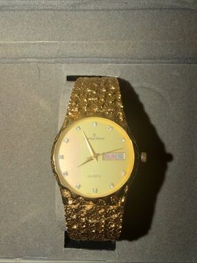mathew tissot quartz real gold watch